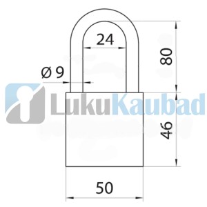 Tabalukk ABUS 70IB/HB80 (niiskuskindlam, pika aasaga, sinine/must)