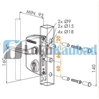 Jalgvärava lukk LOCINOX LAKZ4040P1LV (antratsiithall, RAL7016)