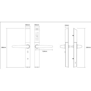 Nuti Lingikomplekt BH-S3B 280x33mm MUST (Sõrmejälg, kiip, kood, äpp, võti, Wifi)